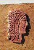 Indian head chainsaw plaque made from Red Cedar