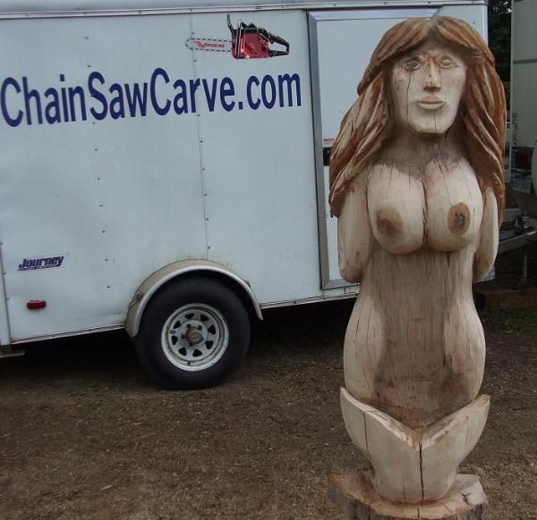 Mermaid chainsaw sculpture Florida