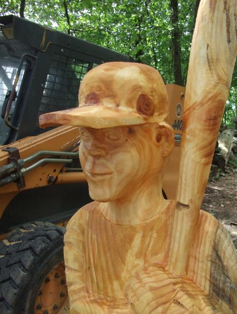commissioned white pine chainsaw carving